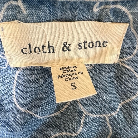 ANTHROPOLOGIE Cloth & Stone Chambray Romper Blue Long Sleeve Size Small - Picture 14 of 16